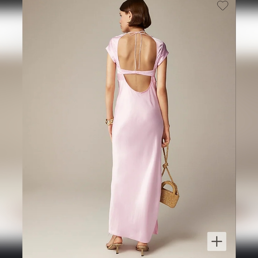 Anna October© X J.Crew short-sleeve slip dress in luster crepe - Picture 2 of 12